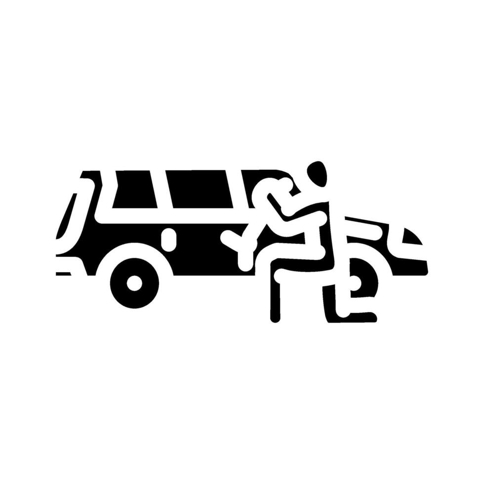 carjacking crime glyph icon illustration vector