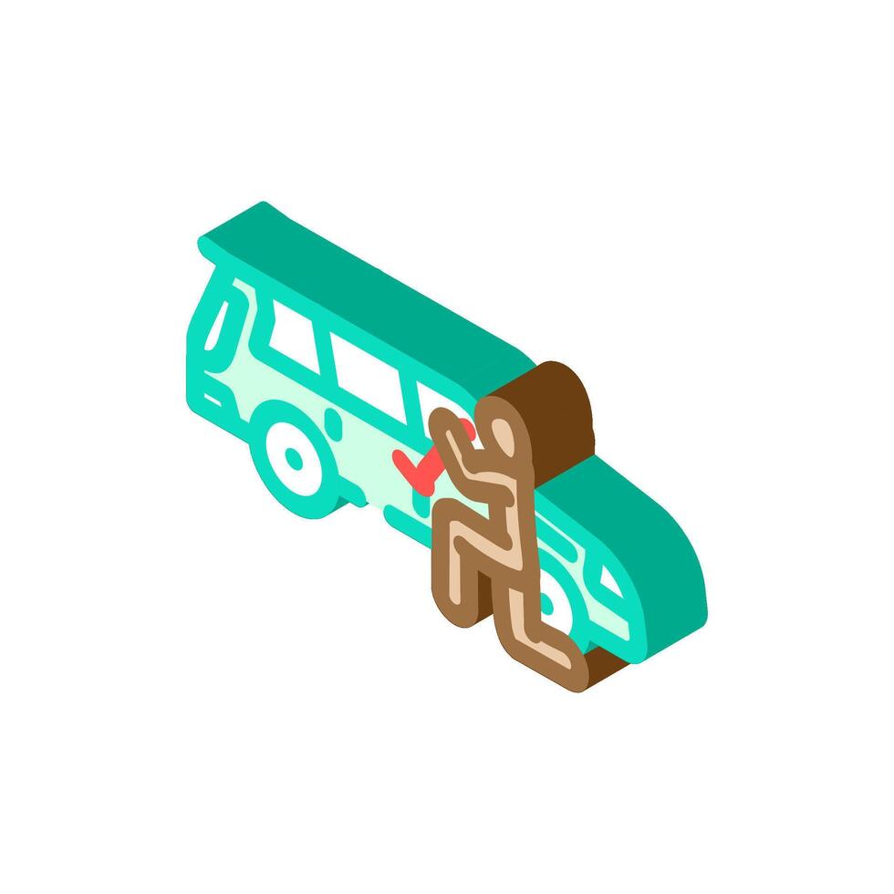 carjacking crime isometric icon illustration vector