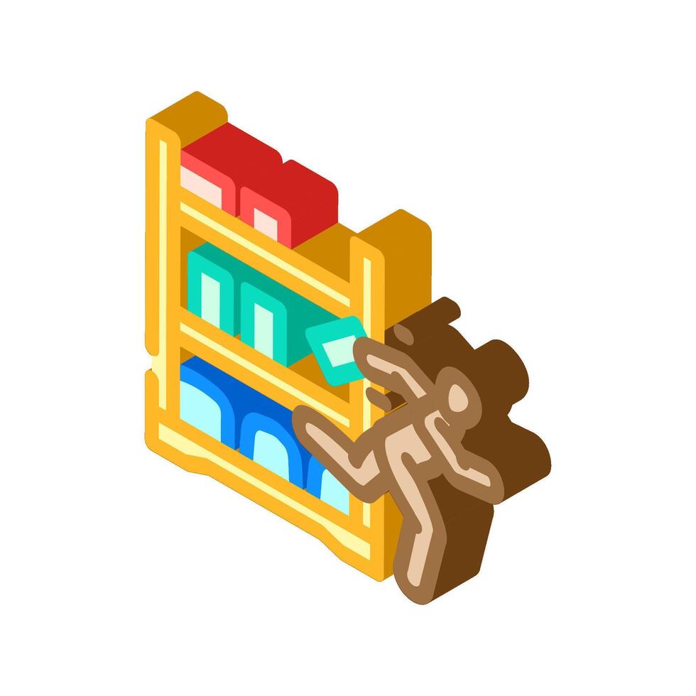shoplifting crime isometric icon illustration vector