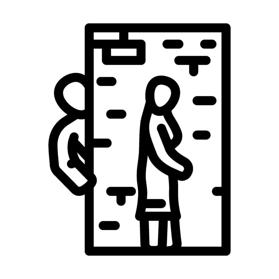 stalking crime line icon illustration vector