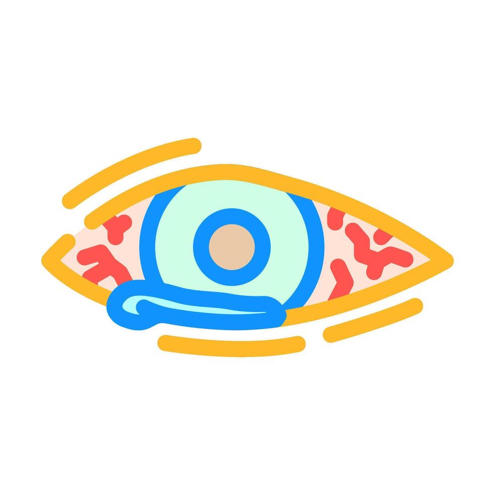 red or watery eyes disease symptom color icon illustration vector