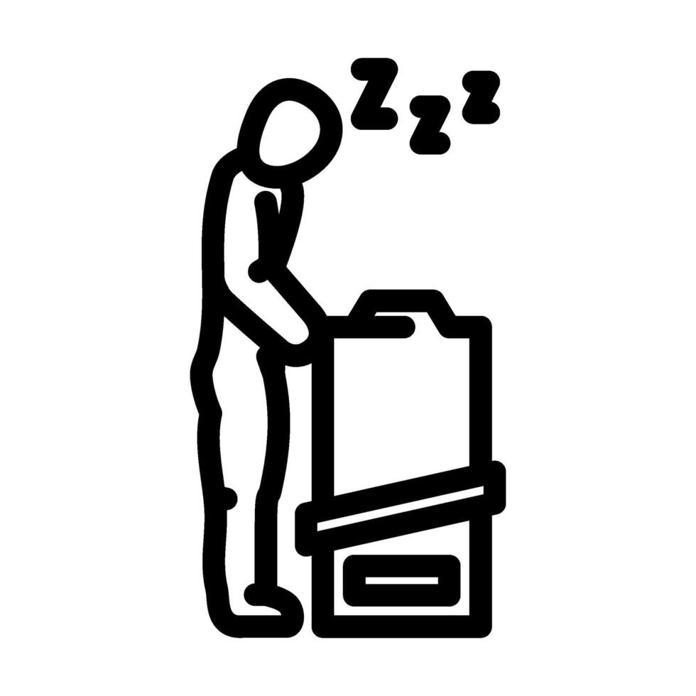 fatigue weakness disease symptom line icon illustration vector
