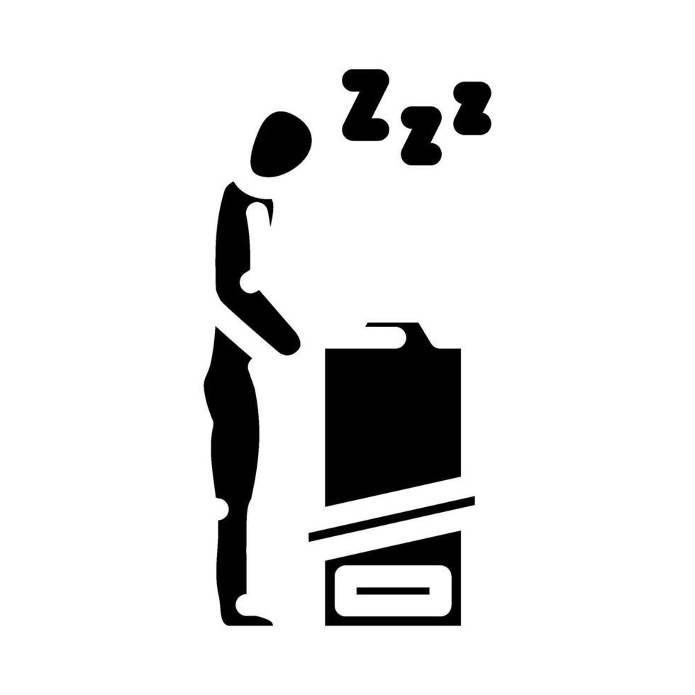 fatigue weakness disease symptom glyph icon illustration vector
