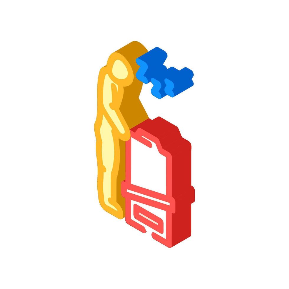 fatigue weakness disease symptom isometric icon illustration vector