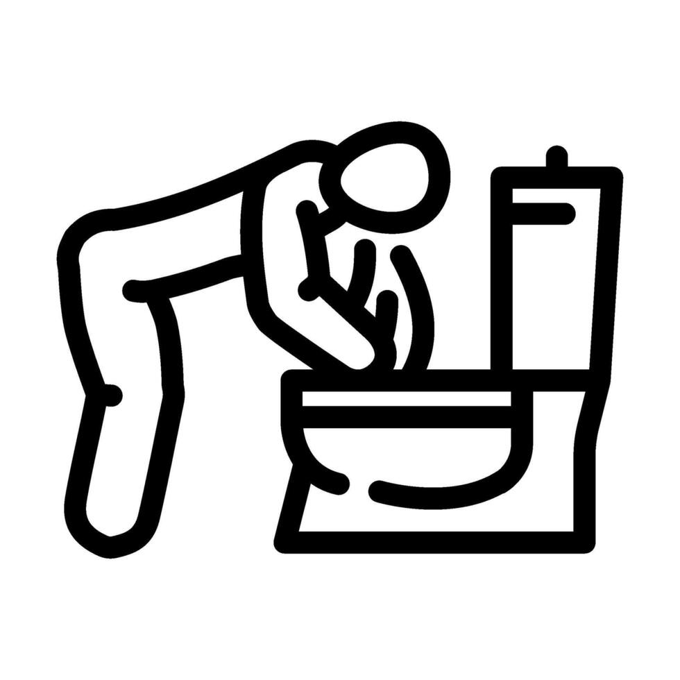 nausea vomiting disease symptom line icon illustration vector