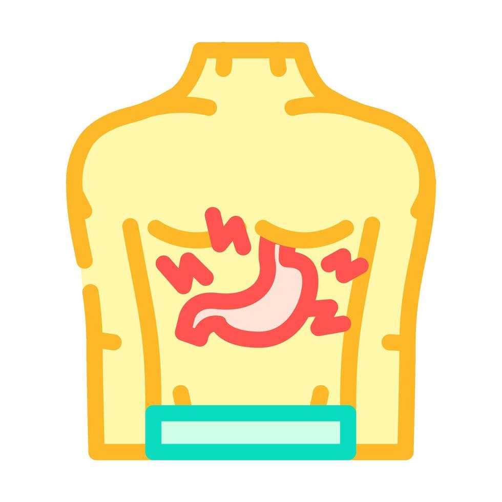 diarrhea stomach pain disease symptom color icon illustration vector