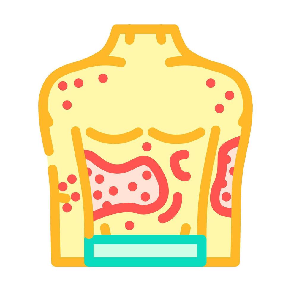 rash skin lesions disease symptom color icon illustration vector
