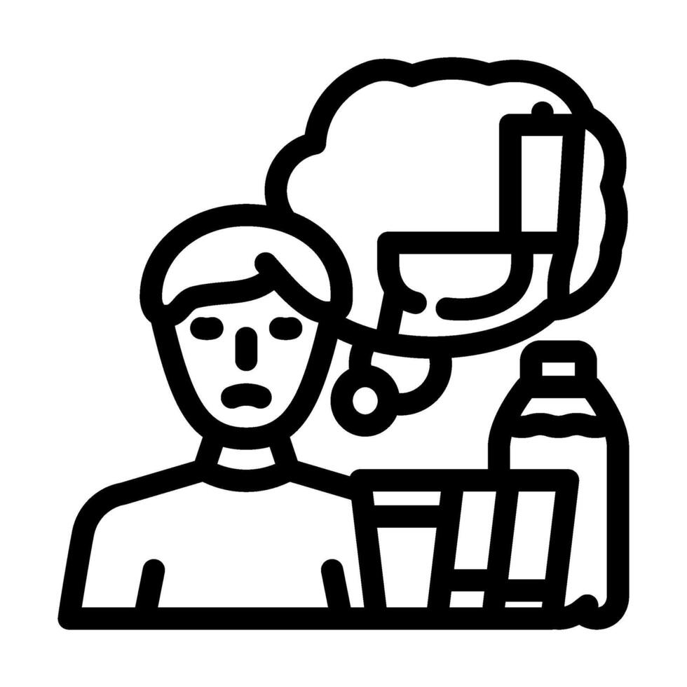 excessive thirst urination disease symptom line icon illustration vector