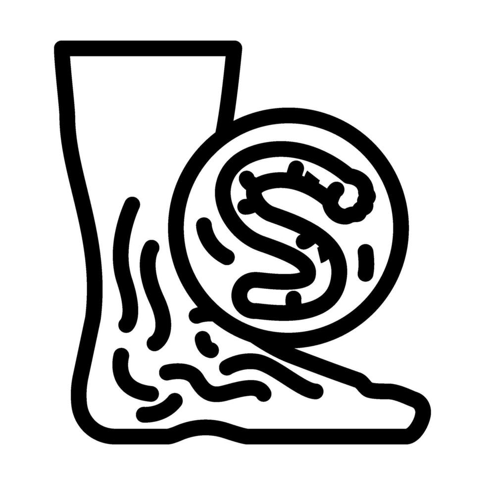 hookworm parasite line icon illustration vector