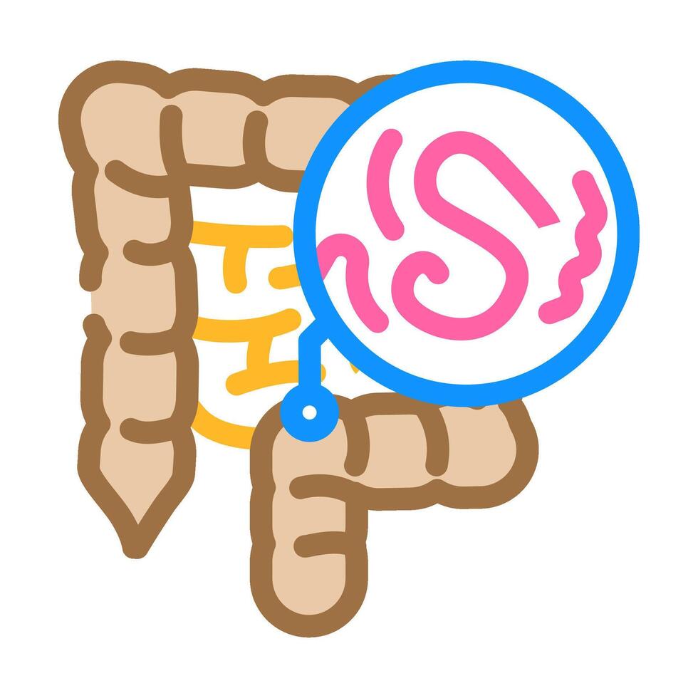worm digestive system parasite color icon illustration vector