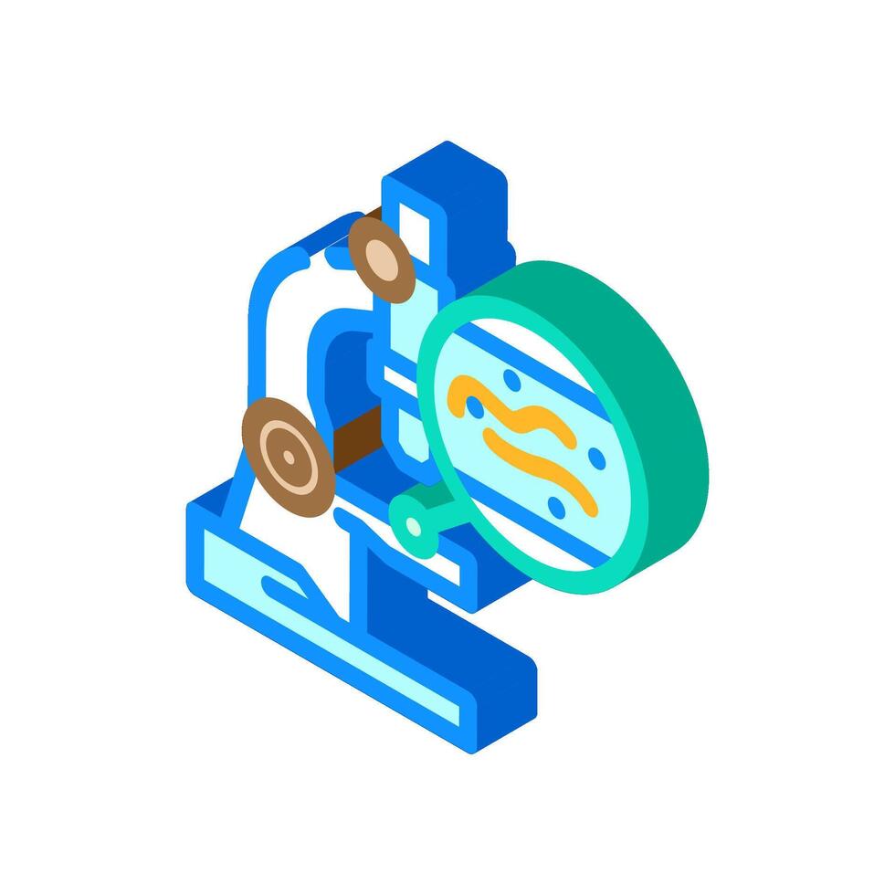 microscope worm parasite isometric icon illustration vector
