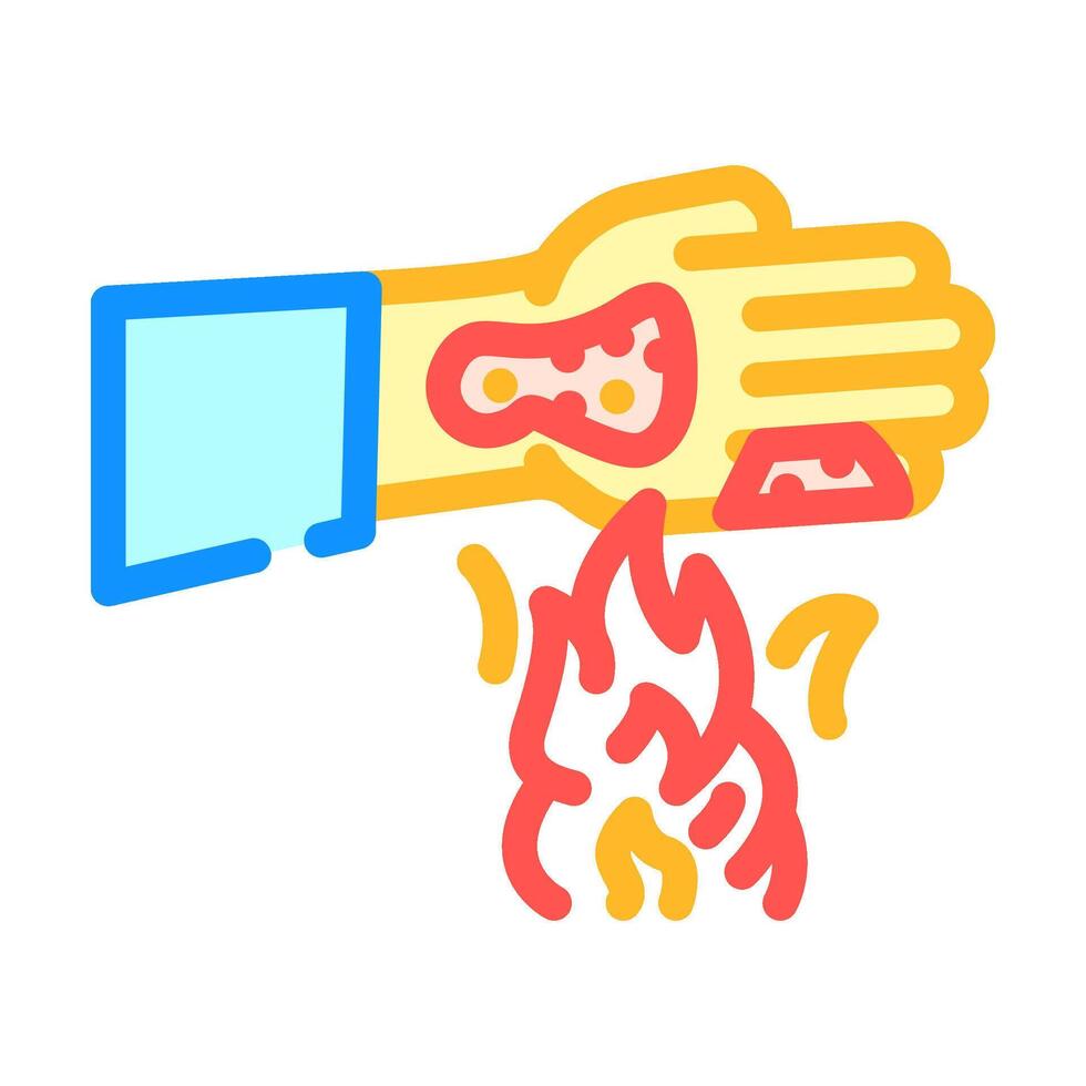 burns household injury accident color icon illustration vector