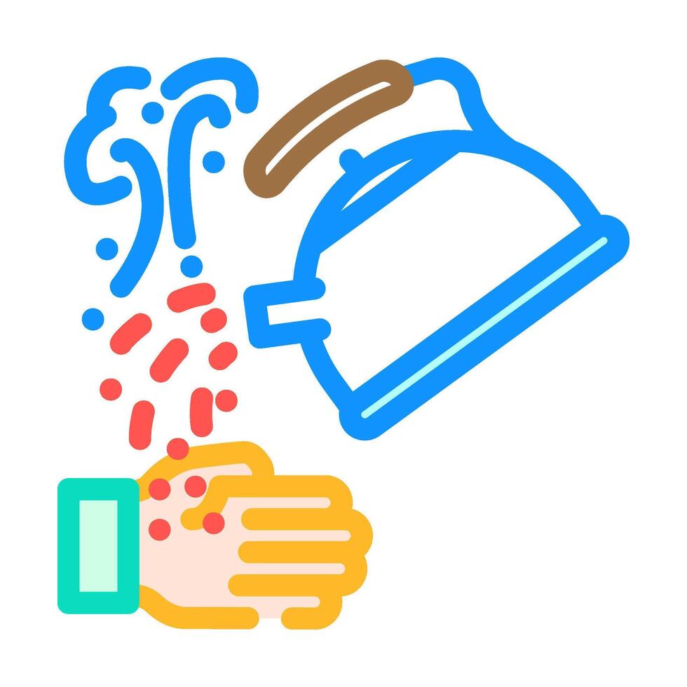 scald household injury accident color icon illustration vector