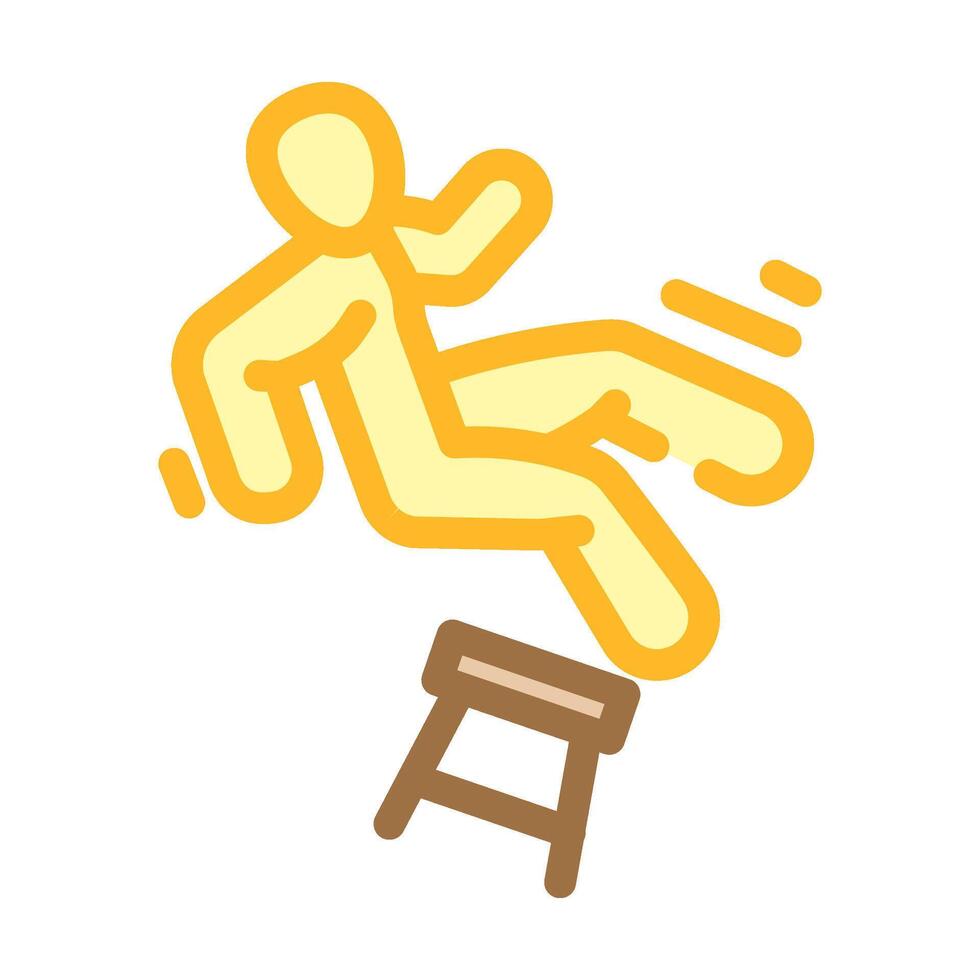 fall household injury accident color icon illustration vector