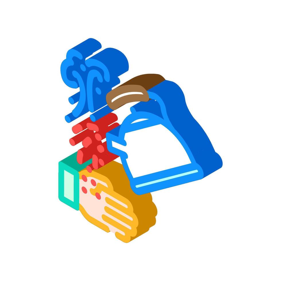 scald household injury accident isometric icon illustration vector