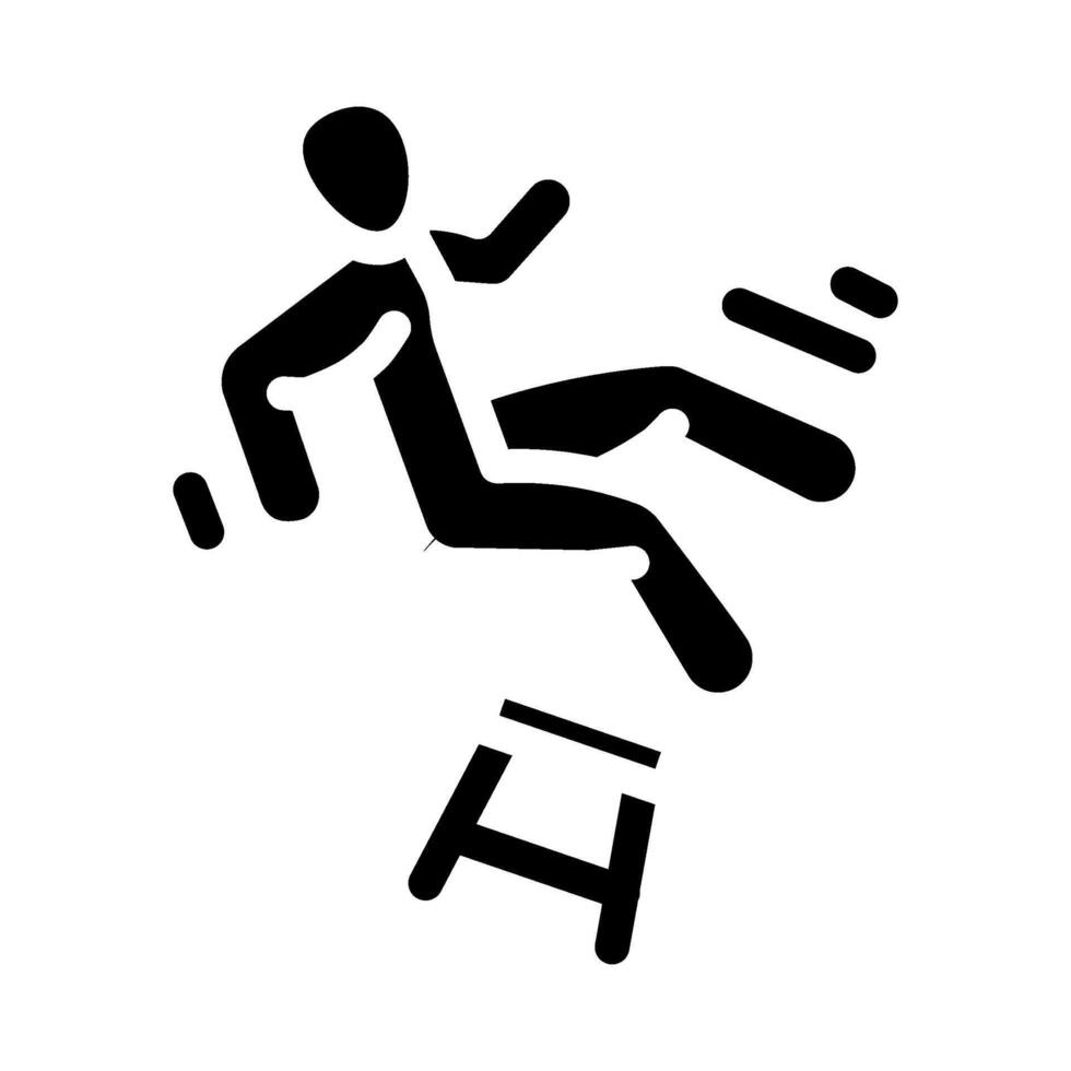 fall household injury accident glyph icon illustration vector