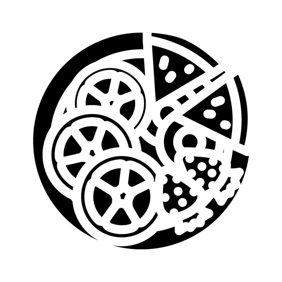 fruit platter raw foodist glyph icon illustration vector