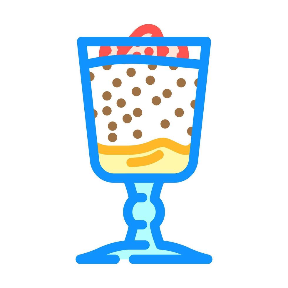 chia pudding raw foodist color icon illustration vector