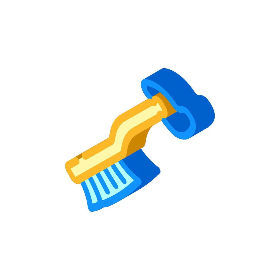 exfoliation brush spa therapy treatment isometric icon illustration vector
