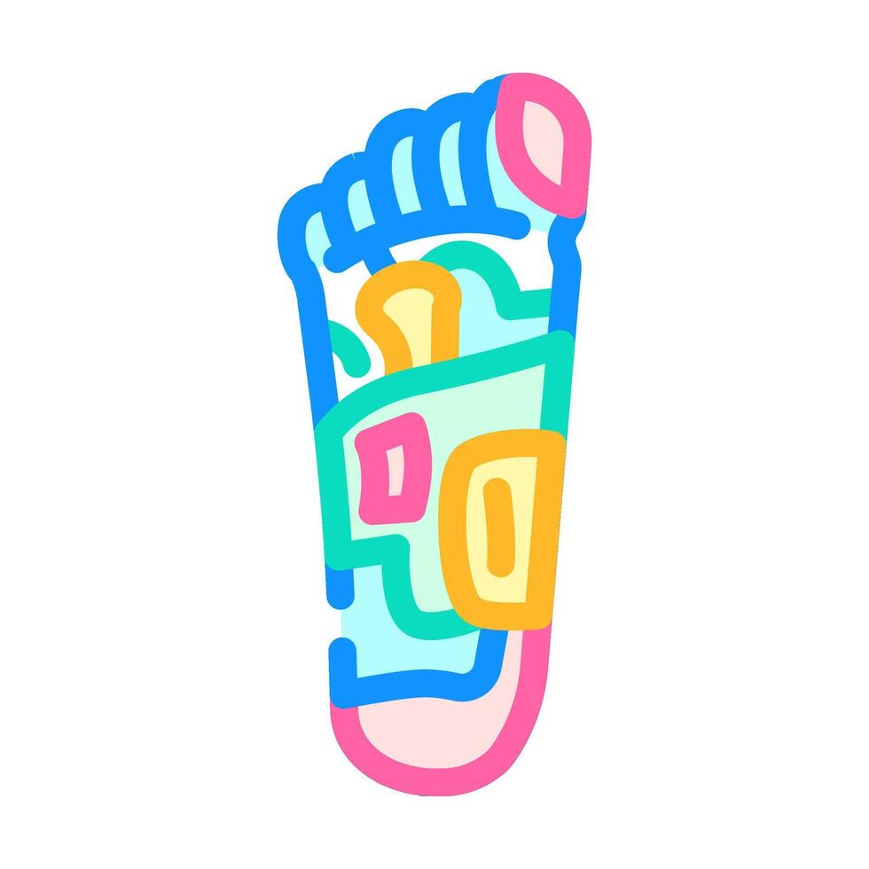 reflexology chart spa therapy treatment color icon illustration vector