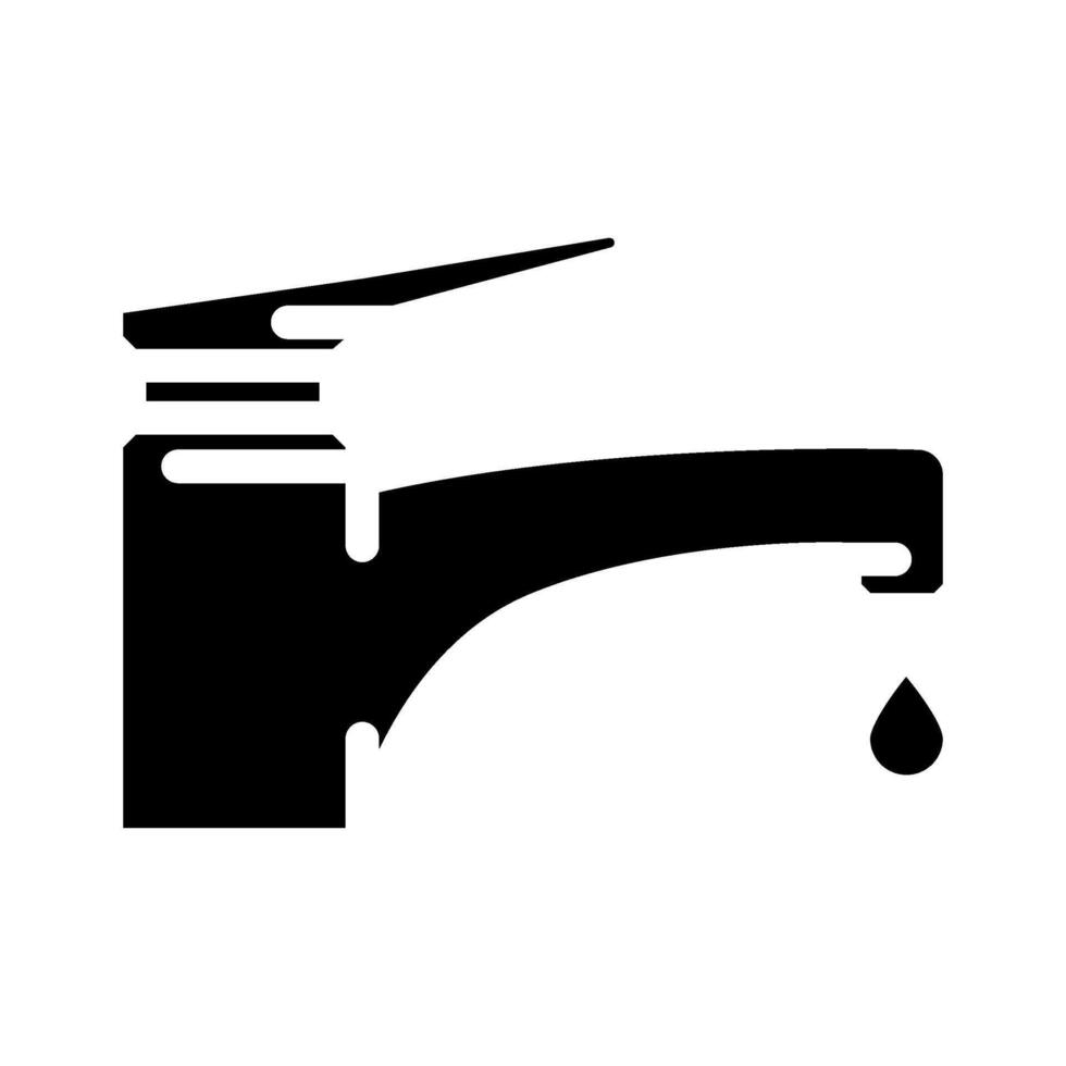 dripping faucet water saving glyph icon illustration vector