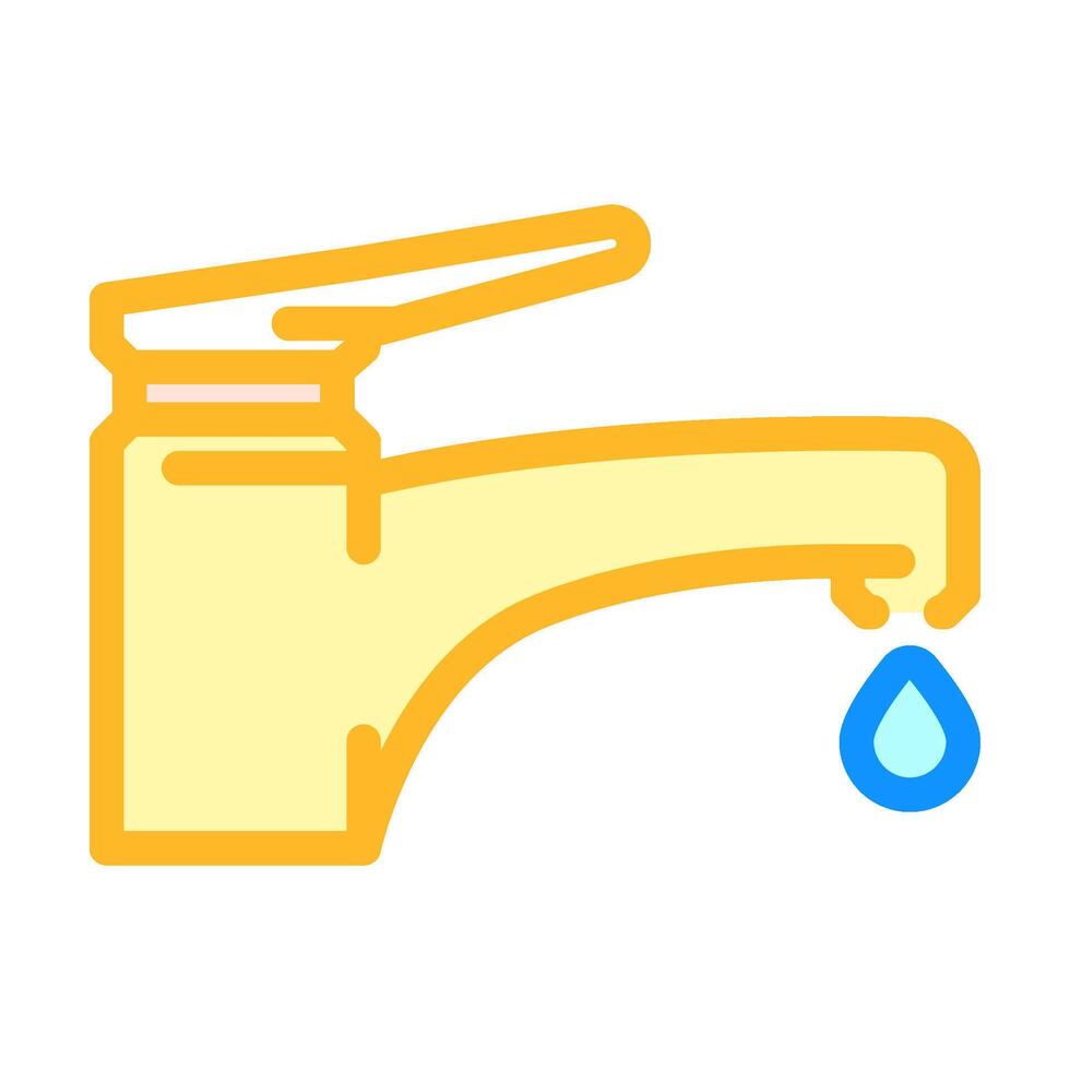 dripping faucet water saving color icon illustration vector