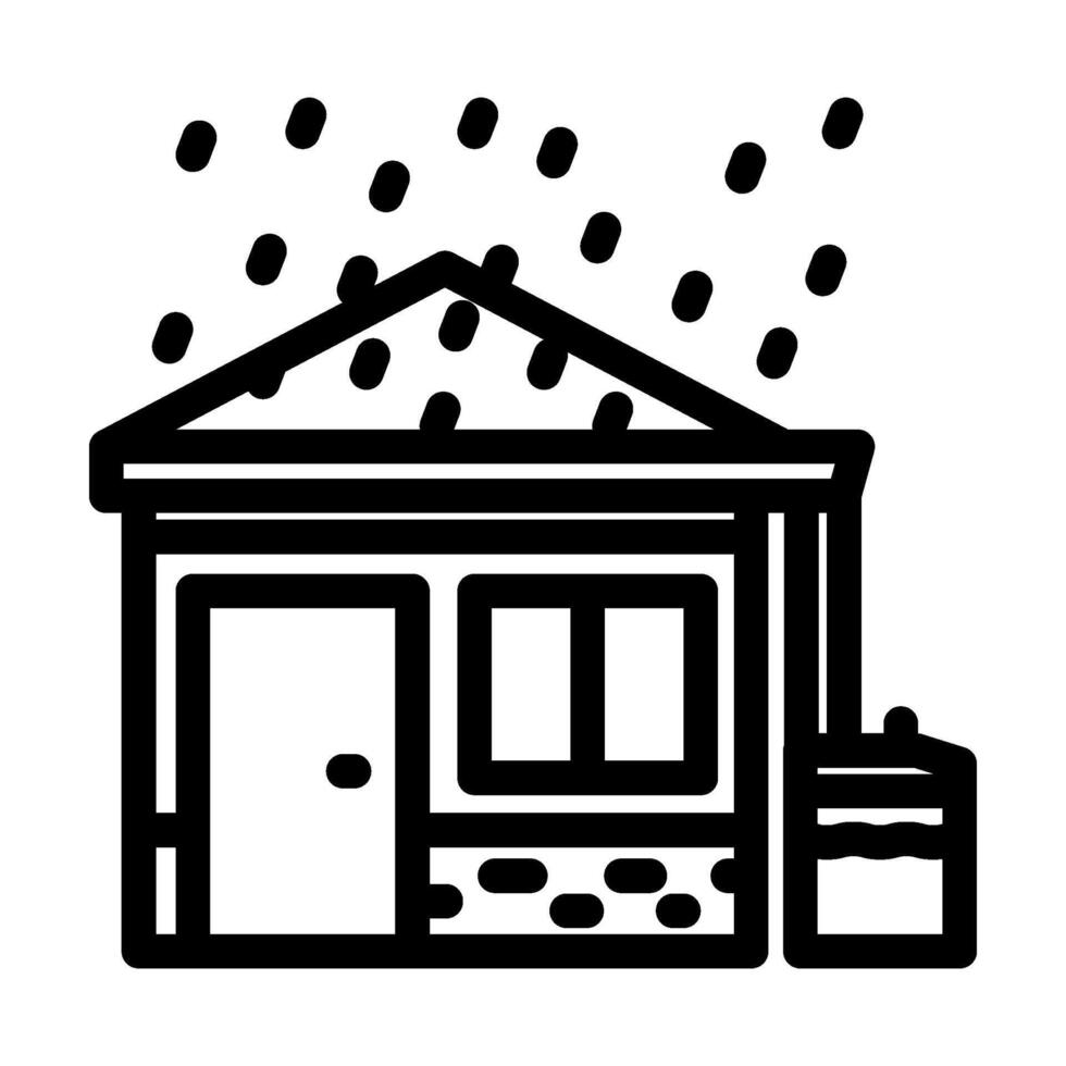 rainwater harvesting water saving line icon illustration vector