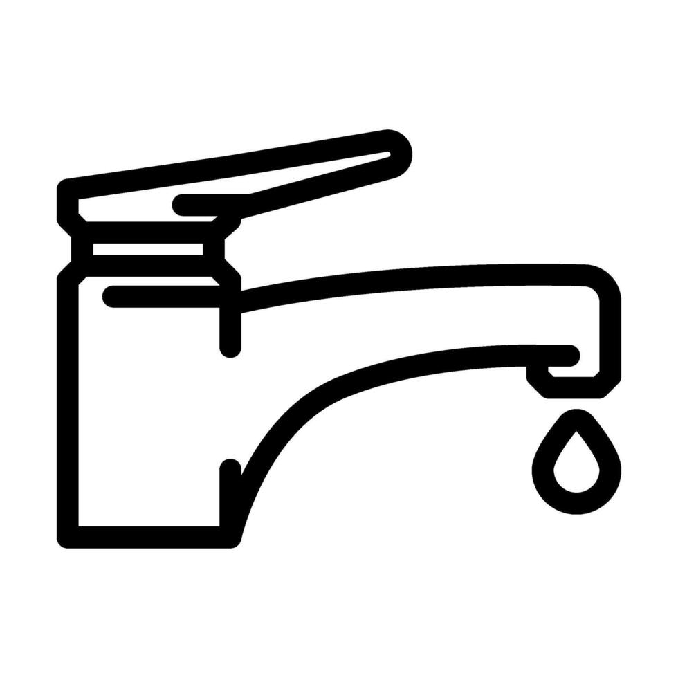 dripping faucet water saving line icon illustration vector