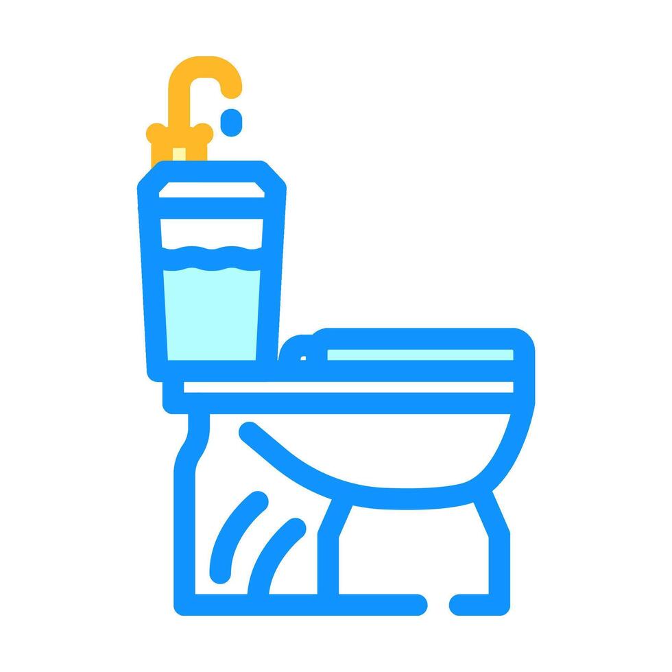 efficient toilet water saving color icon illustration vector