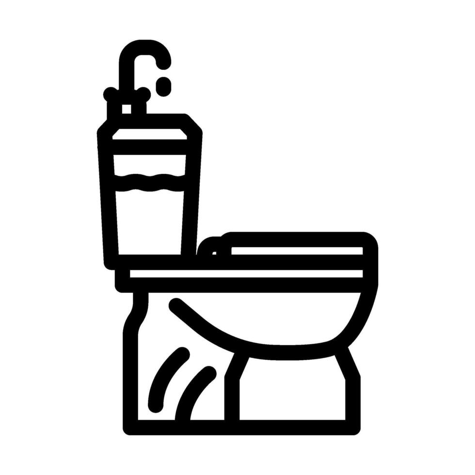 efficient toilet water saving line icon illustration vector