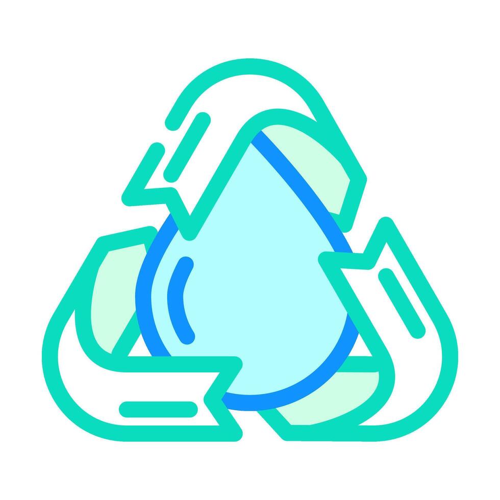recycling water saving color icon illustration vector