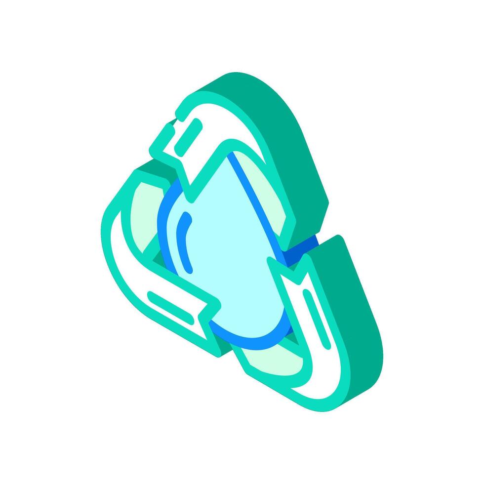 recycling water saving isometric icon illustration vector