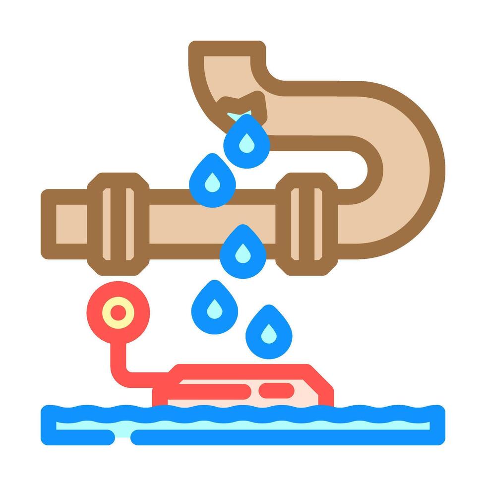 leak detection water saving color icon illustration vector