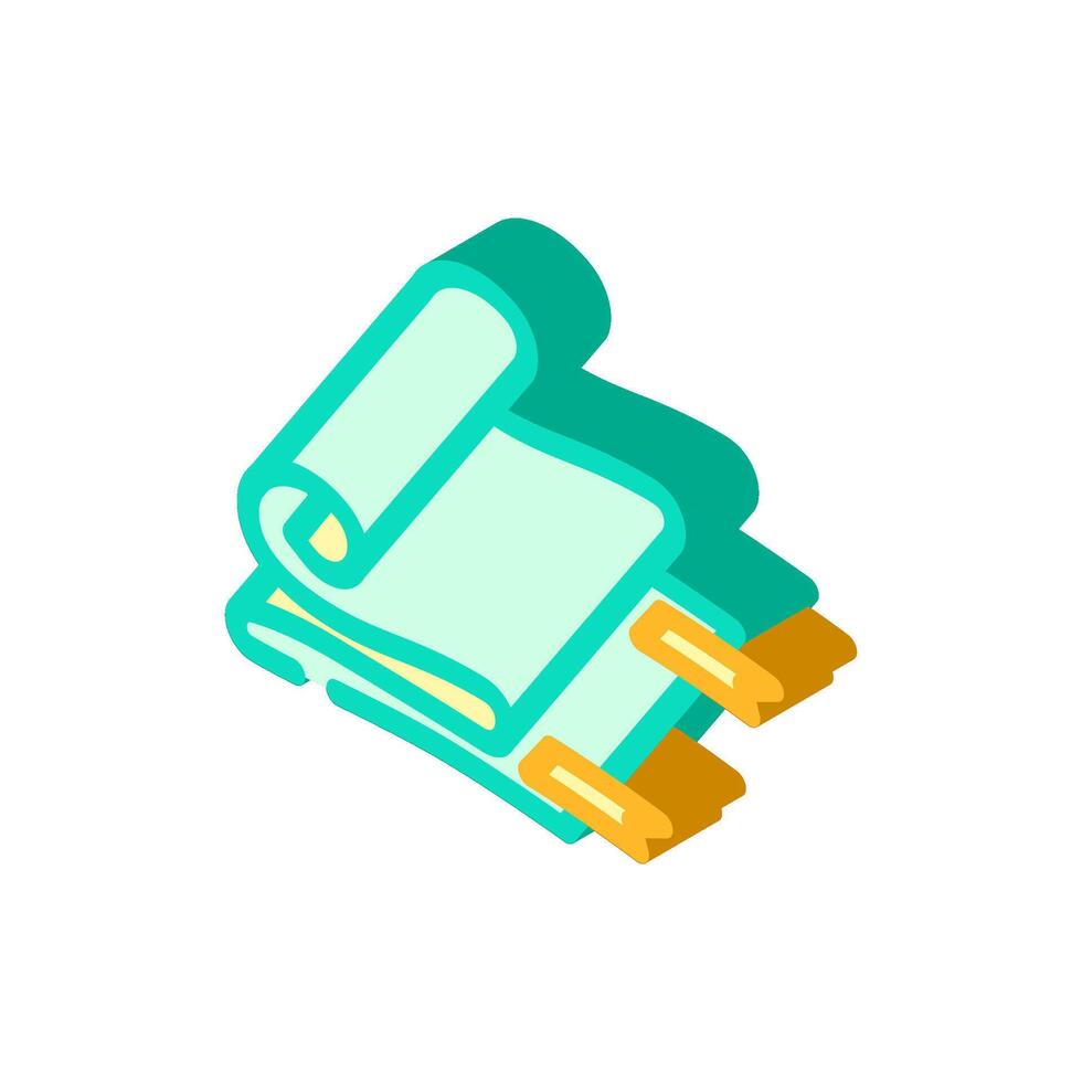 yoga mat fitness tool isometric icon illustration vector