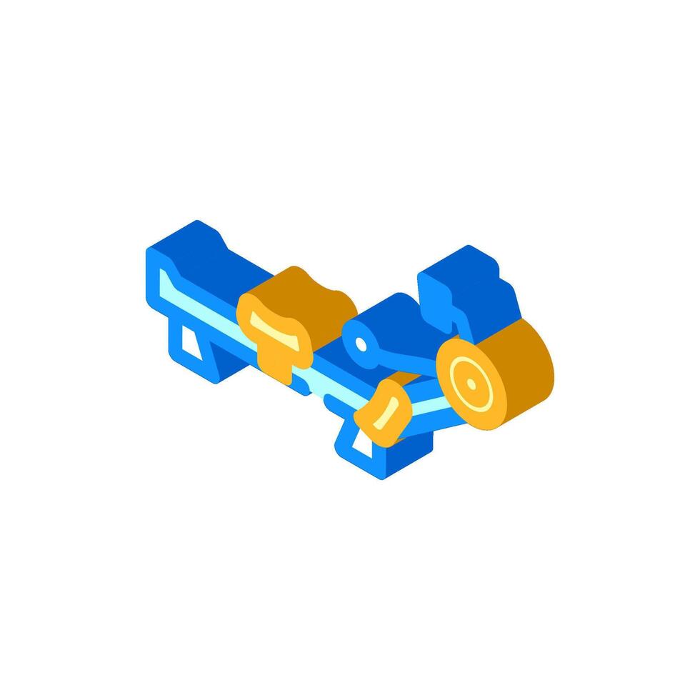 rowing machine fitness tool isometric icon illustration vector