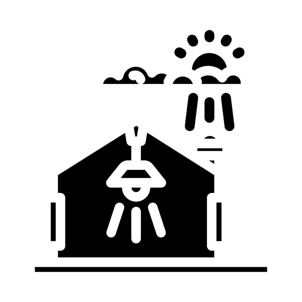 daylight sensor lighting control glyph icon illustration vector
