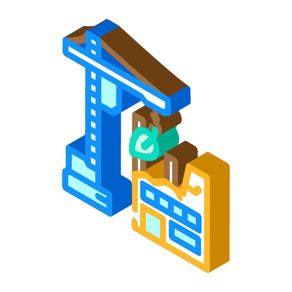 sustainable construction green building isometric icon illustration vector