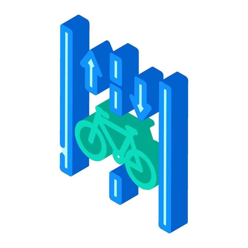 bicycle friendly infrastructure green isometric icon illustration vector