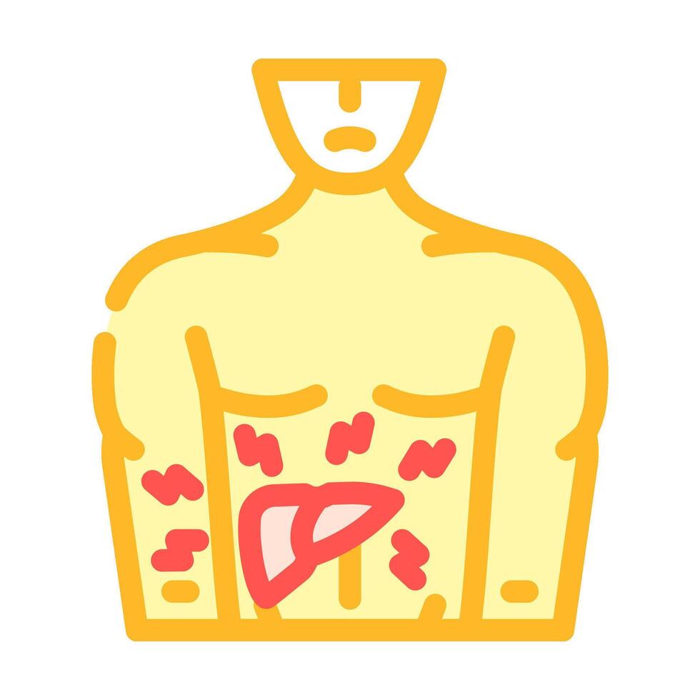 liver man disease color icon illustration vector