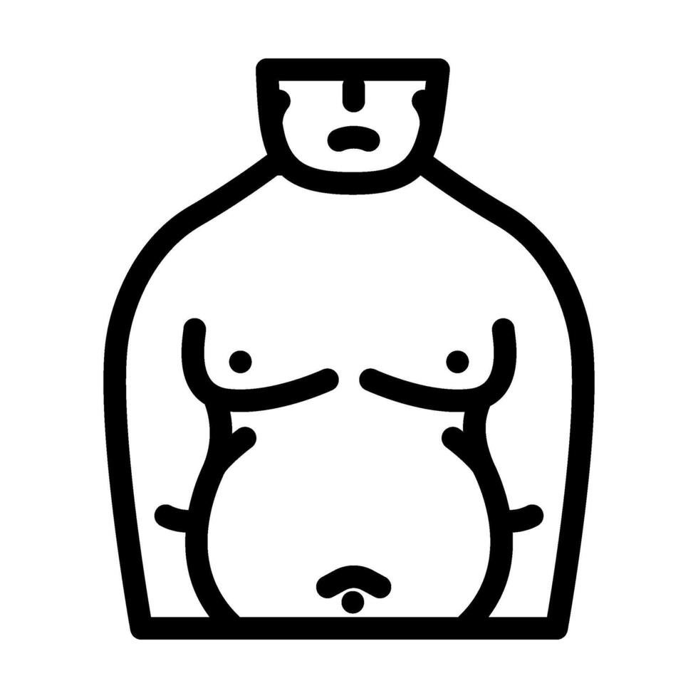 obesity man disease line icon illustration vector