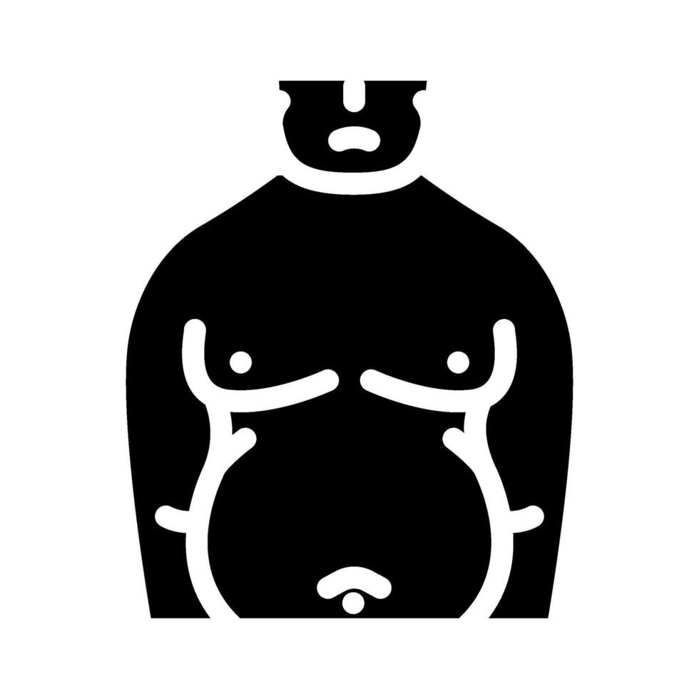 obesity man disease glyph icon illustration vector