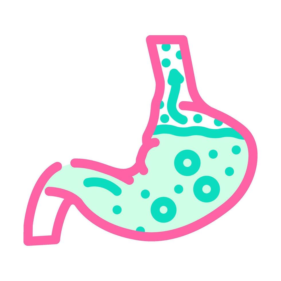 gastroesophageal reflux disease color icon illustration vector