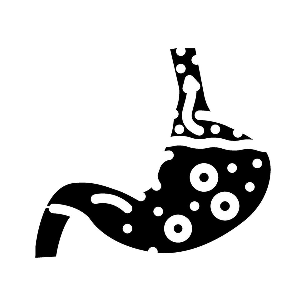 gastroesophageal reflux disease glyph icon illustration vector