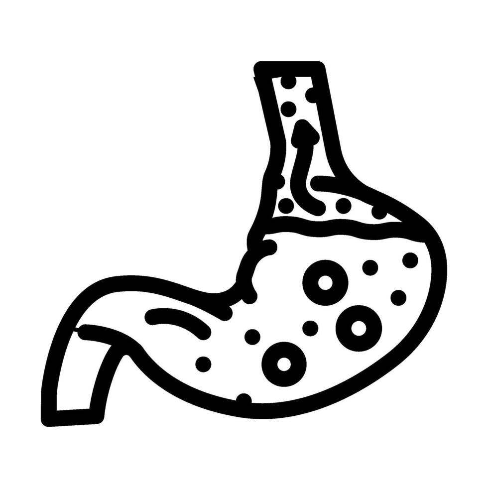 gastroesophageal reflux disease line icon illustration vector