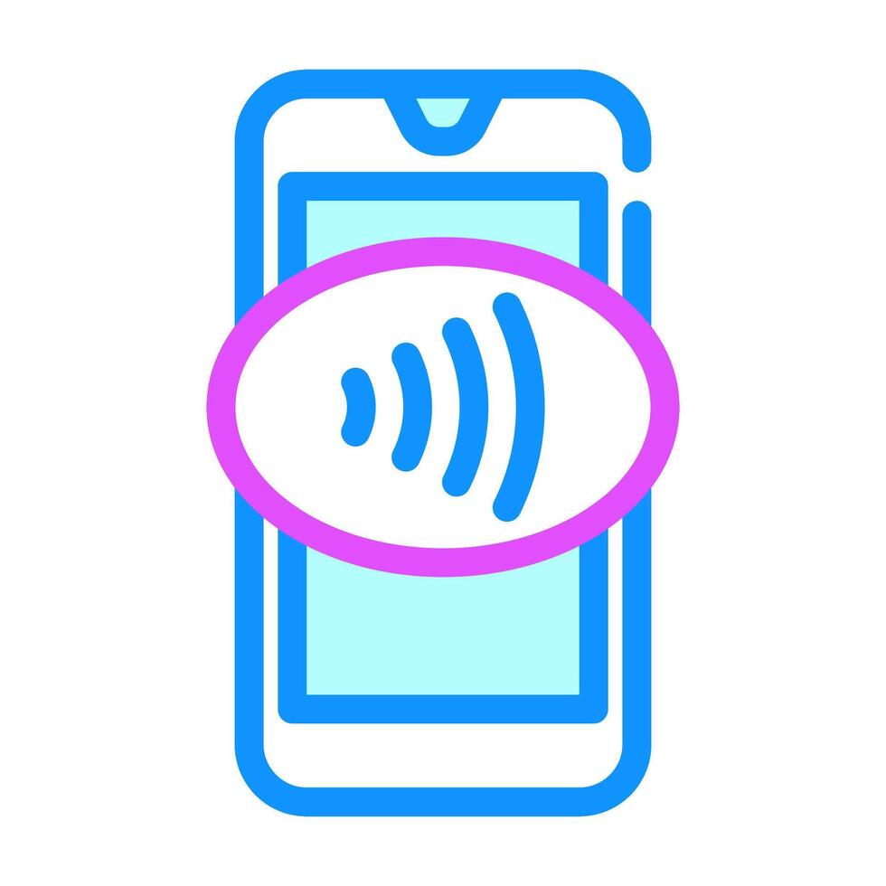 nfc enabled phone color icon illustration vector
