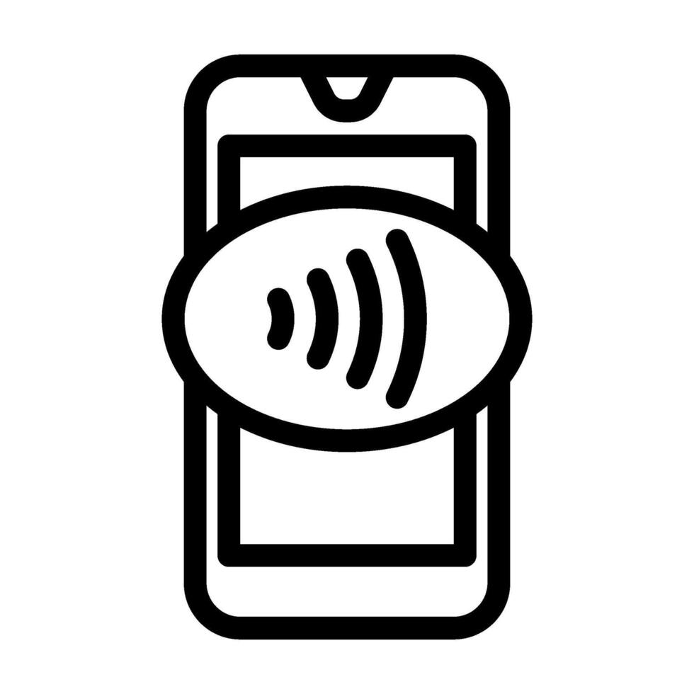 nfc enabled phone line icon illustration vector