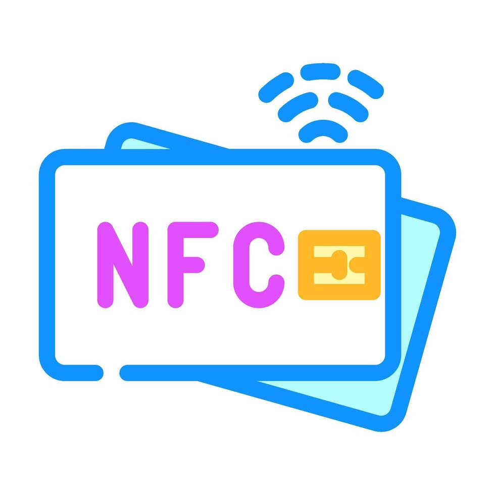 nfc card color icon illustration vector