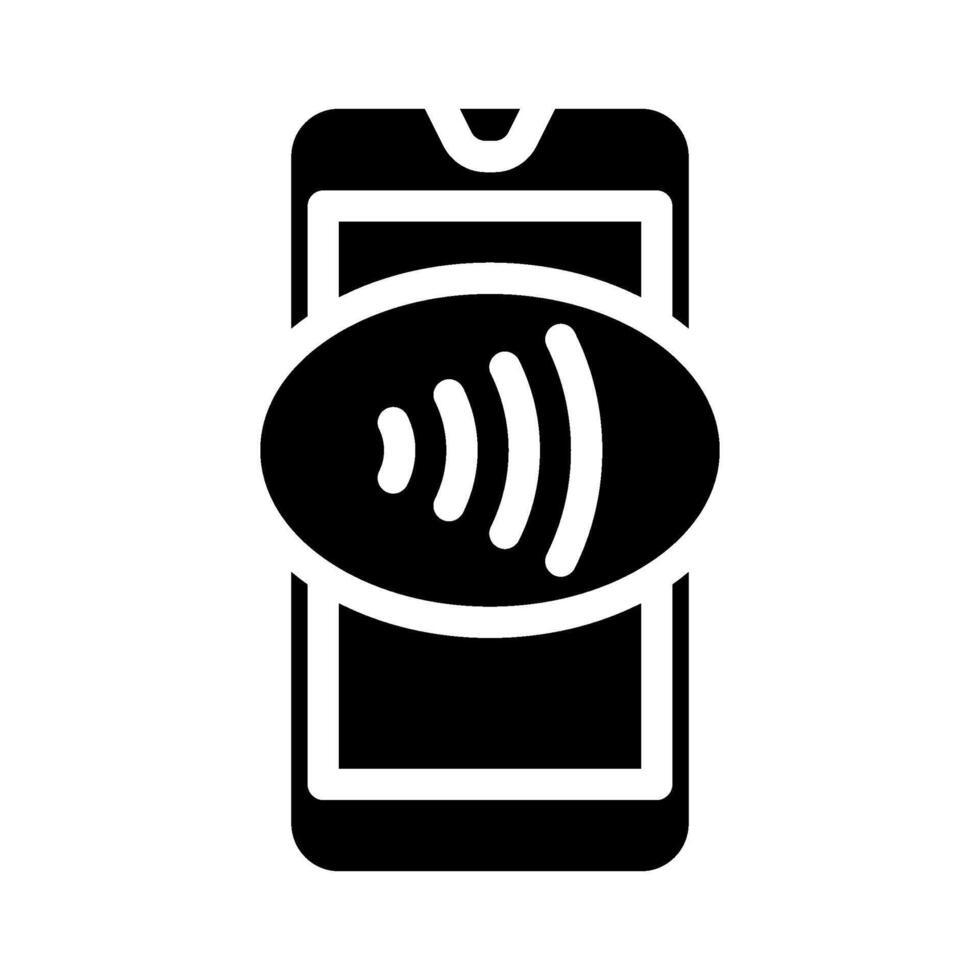 nfc enabled phone glyph icon illustration vector