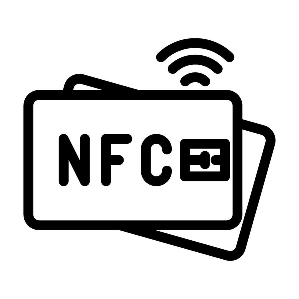 nfc card line icon illustration vector