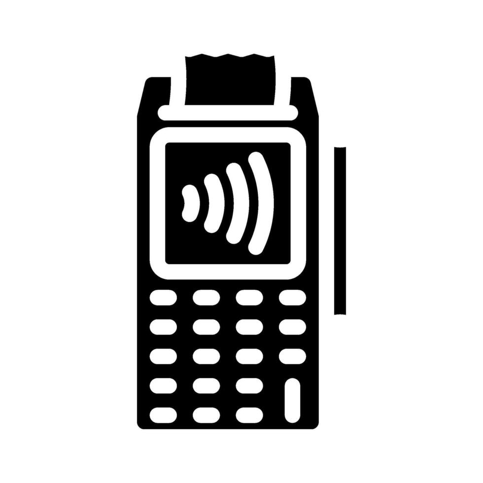 nfc payment terminal glyph icon illustration vector